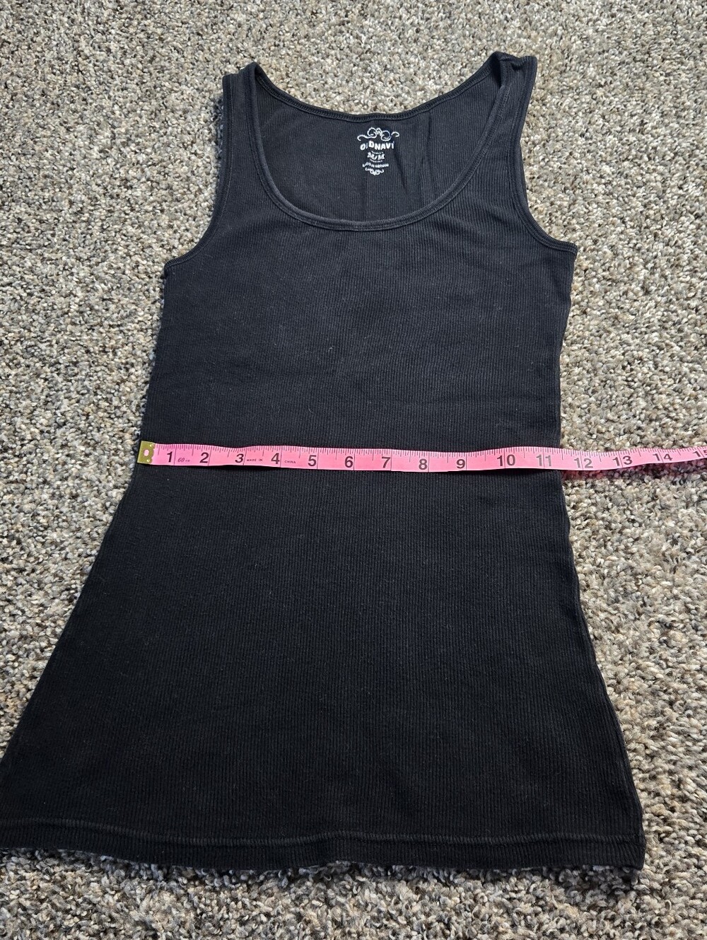 Y2K Vintage Classic Old Navy 100% Cotton Black Ribbed Tank Top Medium - Picture 8 of 9